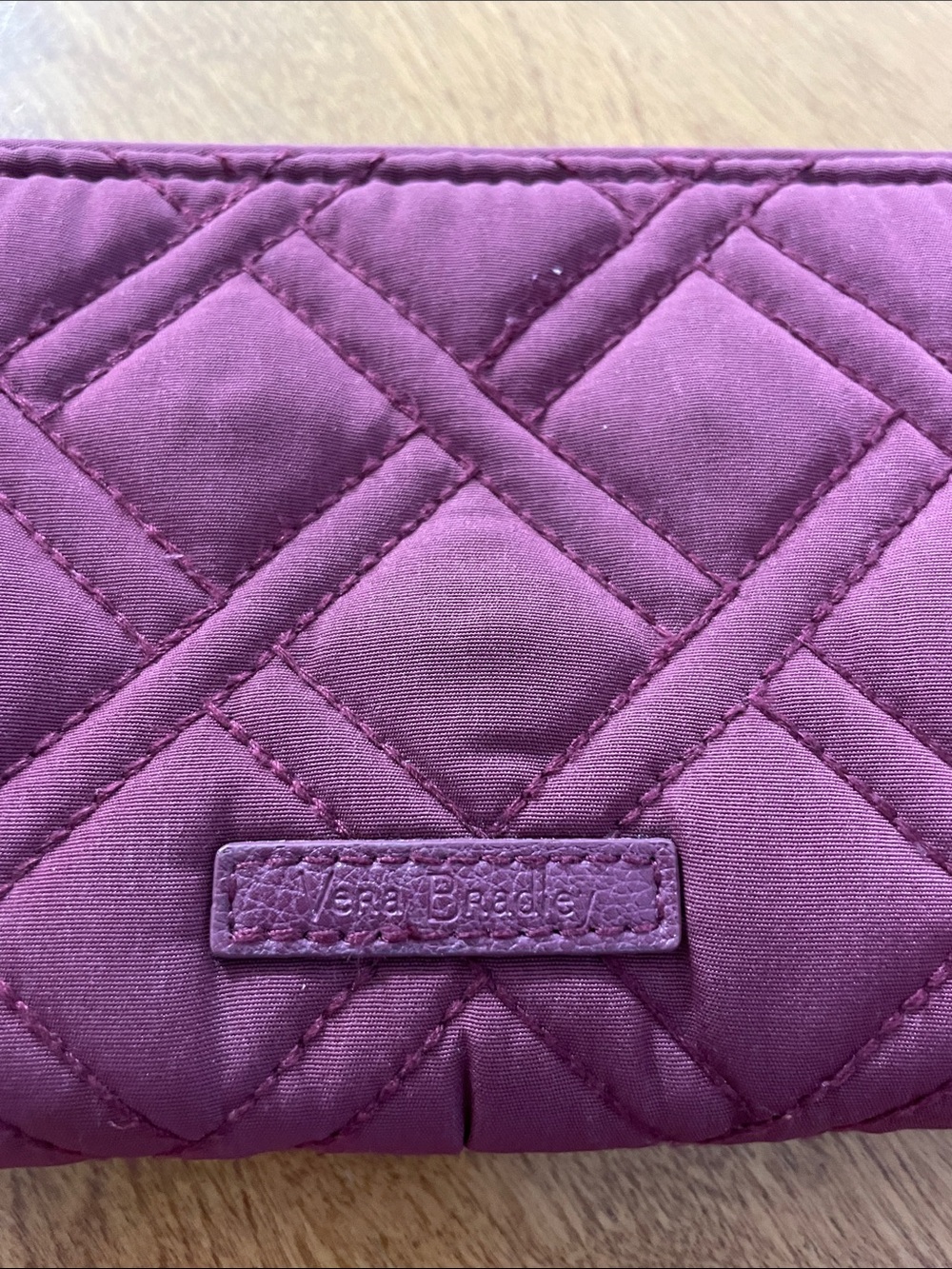Vera Bradley Quilted RFID Zip Wallet in Maroon - Picture 2 of 11